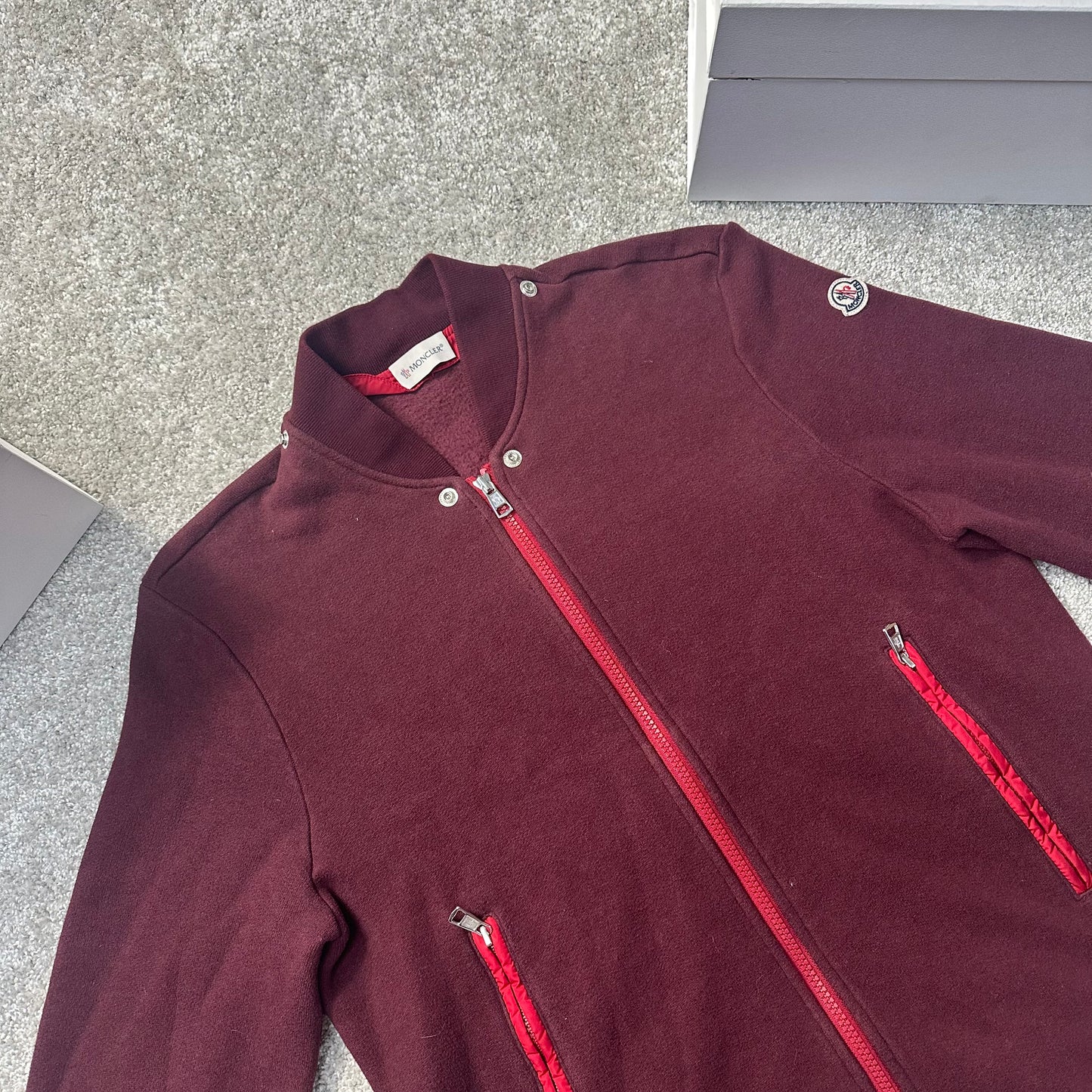 Hooded Fleece Cardigan Red Size M (Fits S)