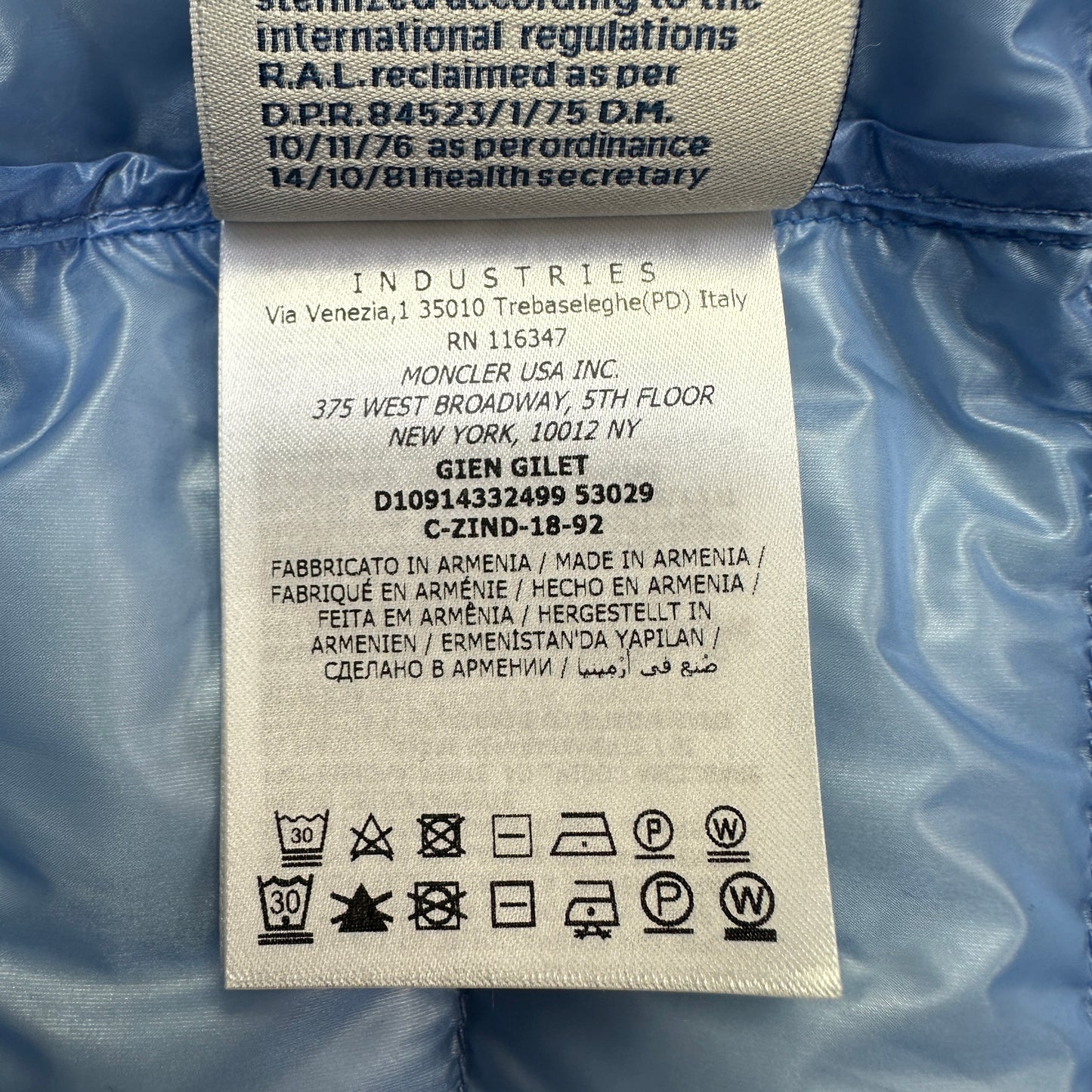 Gien baby blue gilet