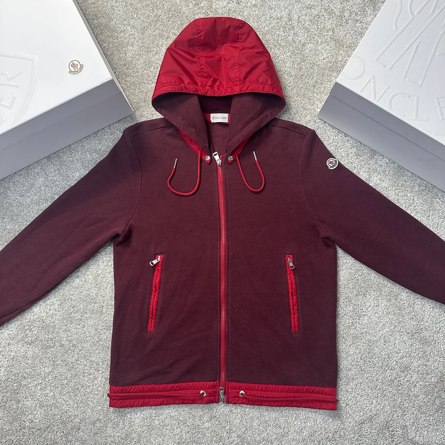Hooded Fleece Cardigan Red Size M (Fits S)