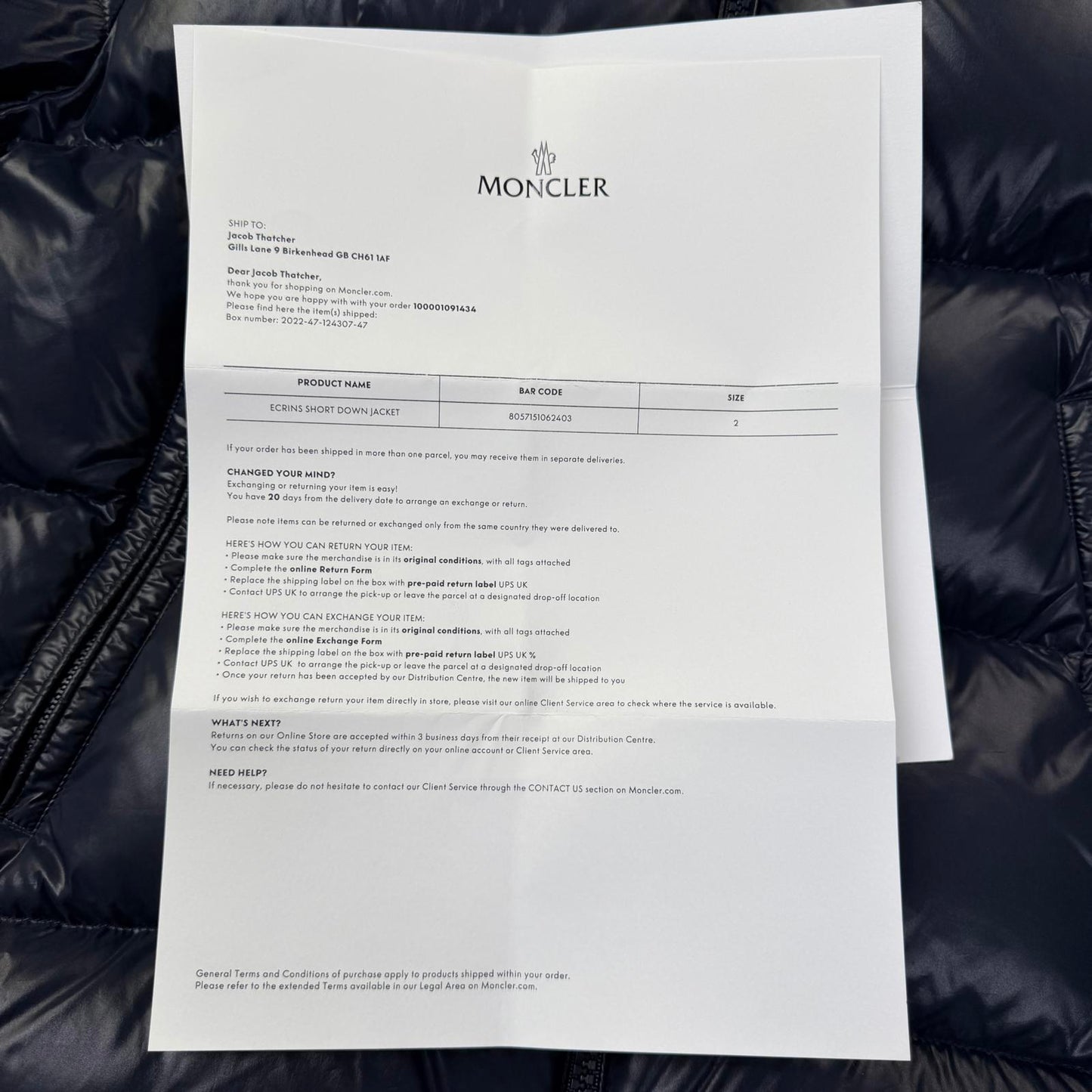Moncler Ecrins Size 2 With Receipt