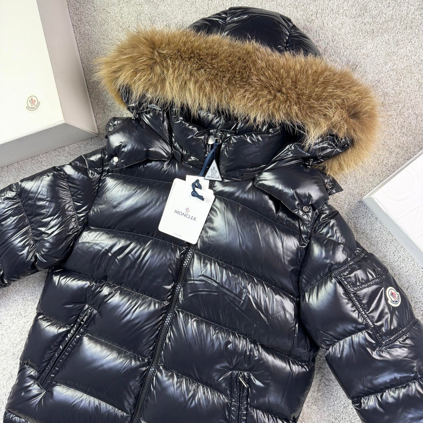 Moncler Maya Fur Size 5 XL BNWT