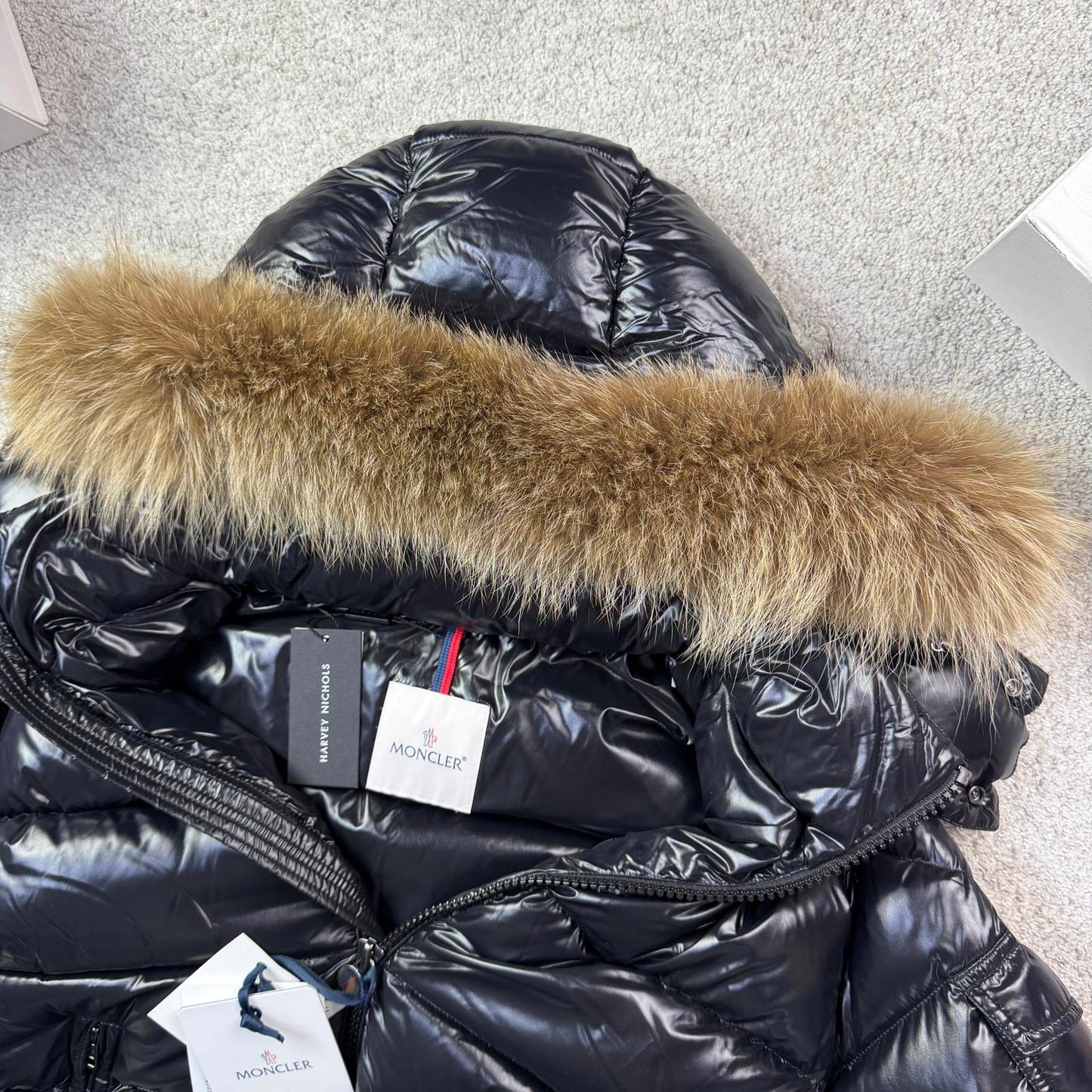 Moncler Maya Fur Size 5 XL BNWT