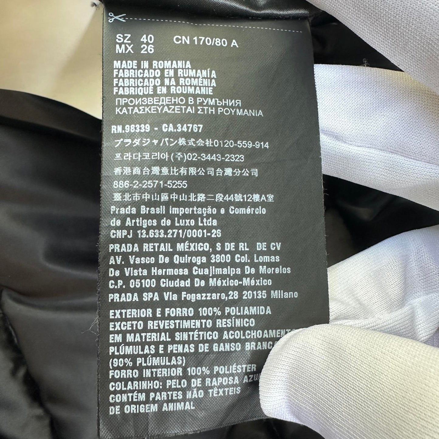 Prada Ladies Puffer Coat Real Fur - Size 40 (S) UK 6/8