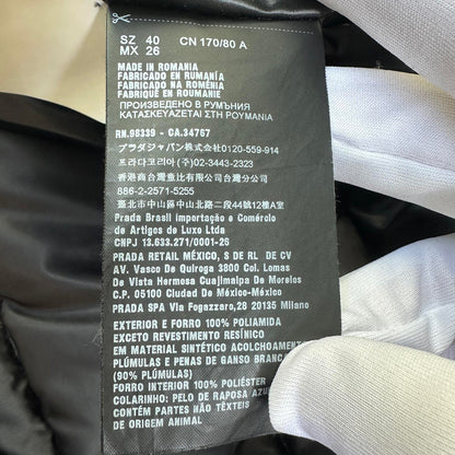 Prada Ladies Puffer Coat Real Fur - Size 40 (S) UK 6/8