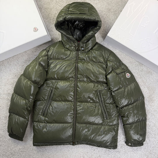Moncler Men’s Ecrins Puffer Coat Khaki Size 4 L