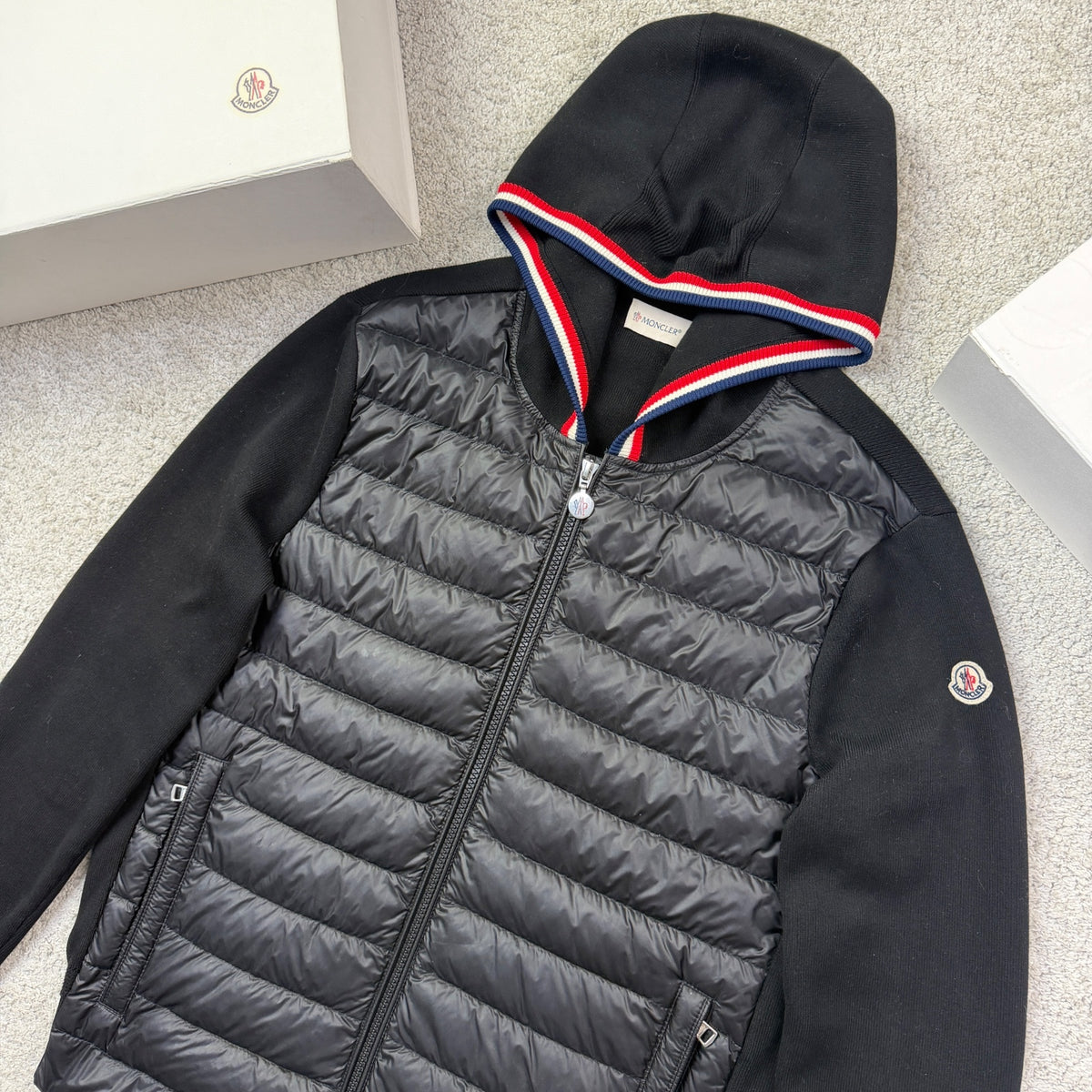 Moncler Men’s Padded Hybrid Cardigan Black Size M Fits S