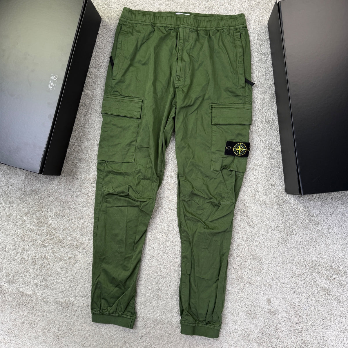Stone Island Green Cargo Trousers Size W34 RRP £350