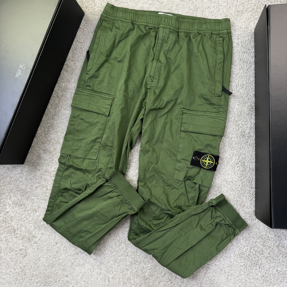 Stone Island Green Cargo Trousers Size W34 RRP £350