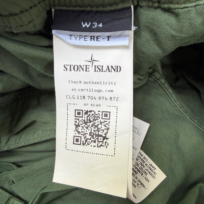 Stone Island Green Cargo Trousers Size W34 RRP £350