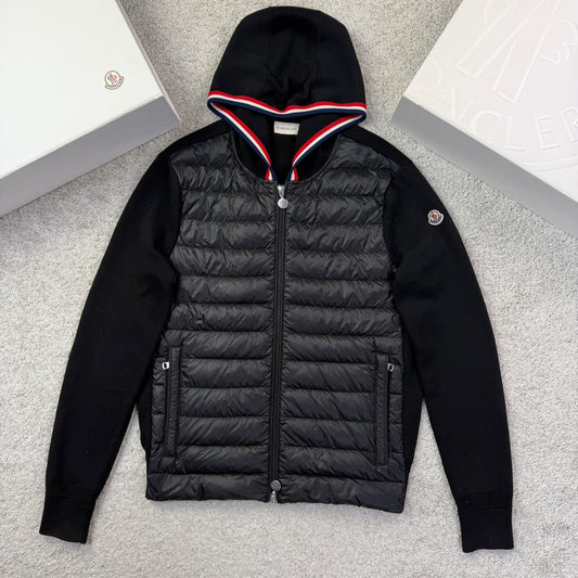 Moncler Men’s Padded Hybrid Cardigan Black Size M Fits S