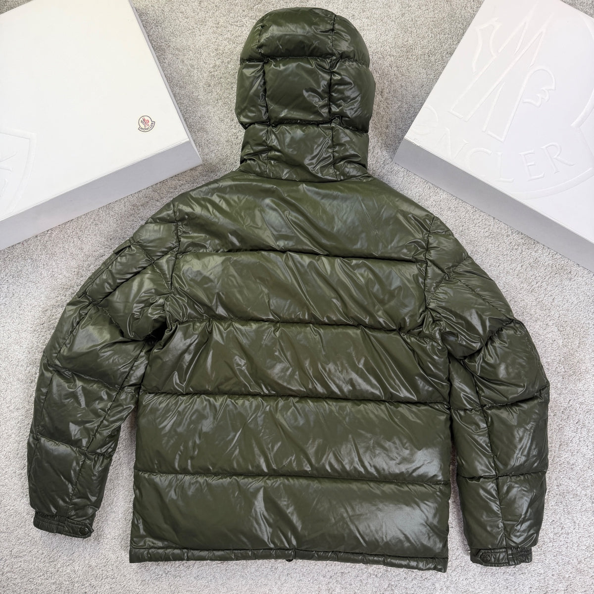 Moncler Men’s Ecrins Puffer Coat Khaki Size 4 L