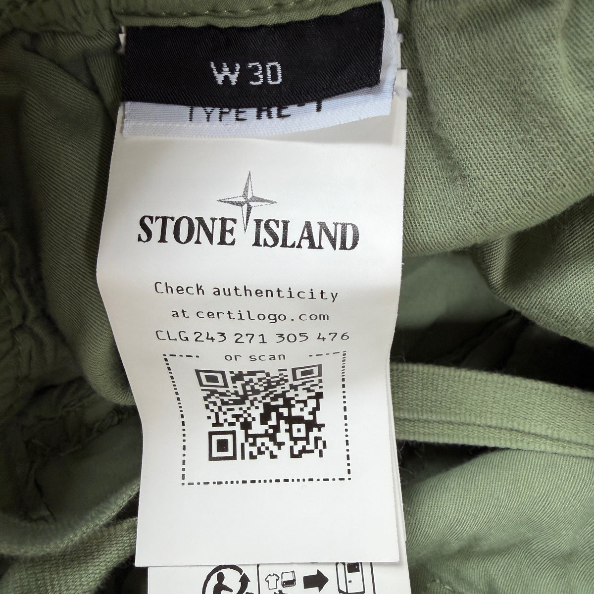 Stone Island Men’s Cargo Trousers Green Size W30 RRP £350