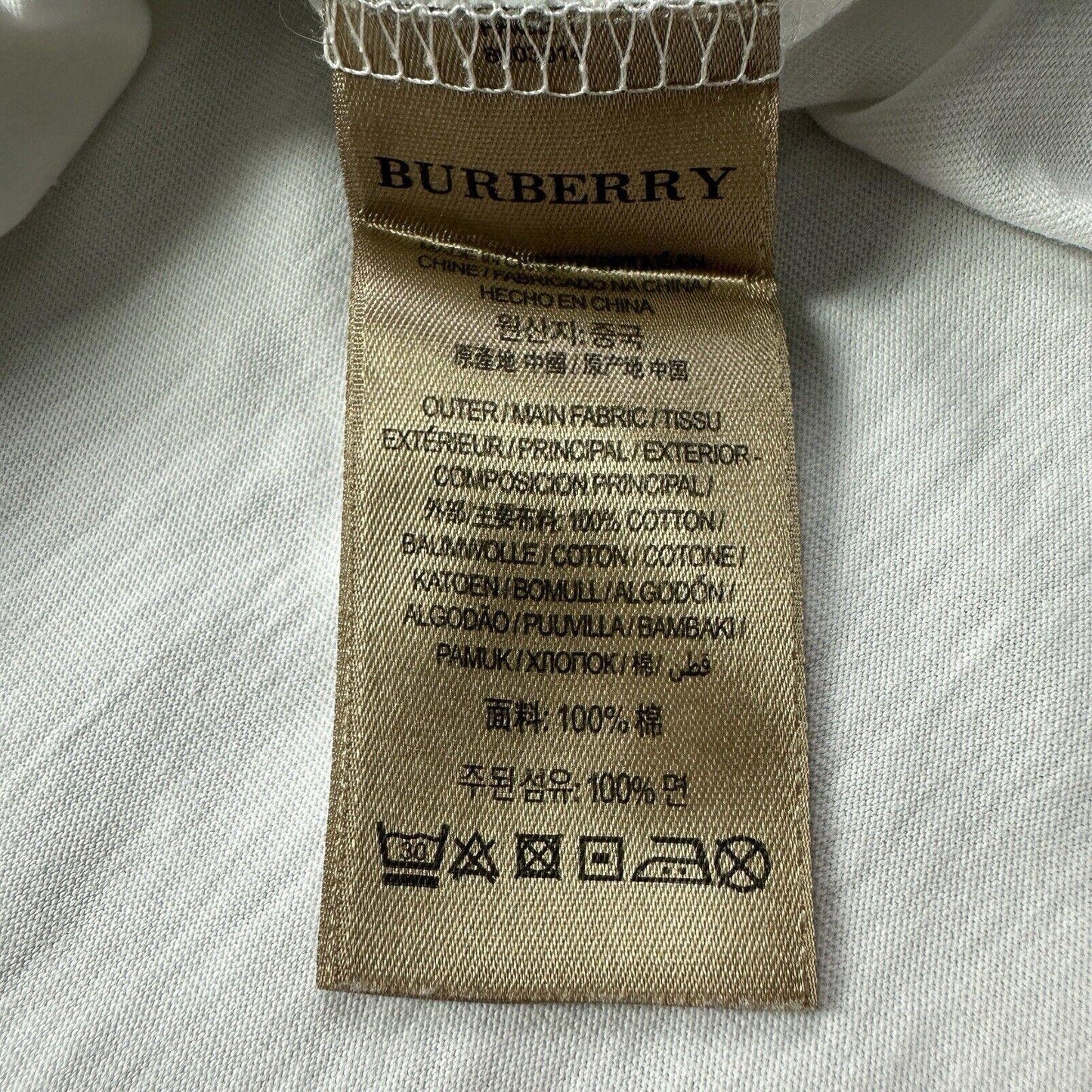 Burberry T-Shirt White - Size S (Fits M)